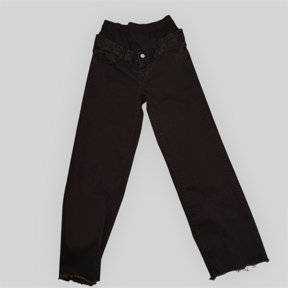 Black Wide-Leg Maternity Jeans